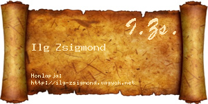 Ilg Zsigmond névjegykártya